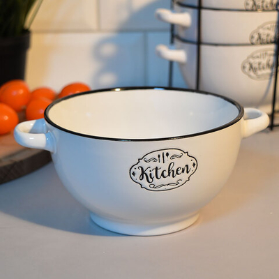 Набор бульонниц 4 предмета 650мл на подставке "Кухня"