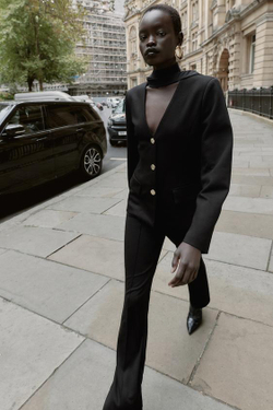 ZARA ЛЕГИНСЫ FLARE СО СТРЕЛКАМИ, ЧЕРНЫЙ