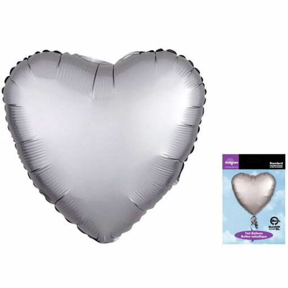 А 18 Сердце Платина Сатин Люкс в упаковке / Satin Luxe Platinum Heart S15 / 1 шт В50