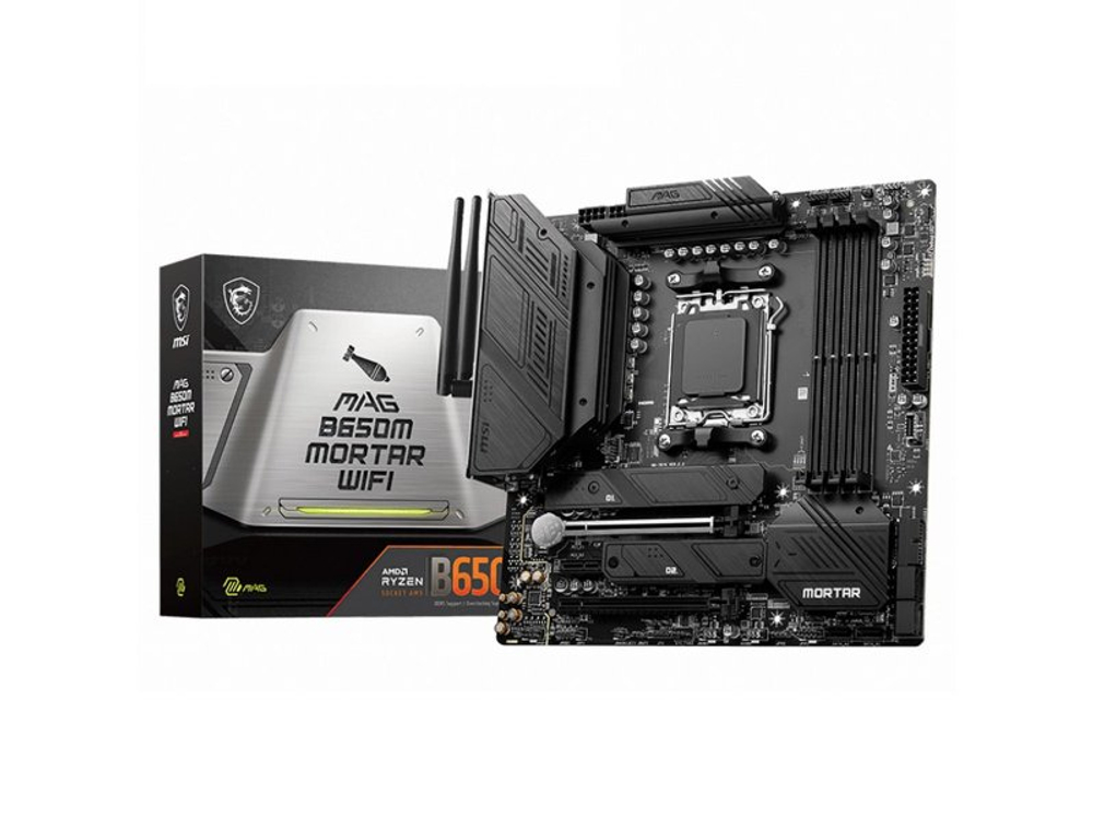 Материнская плата MSI MAG B650M Mortar Wifi, Socket AM5, AMD B650, mATX, RTL