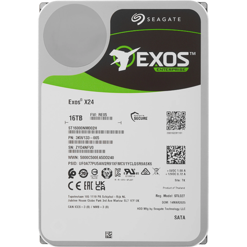 Серверный жесткий диск HDD Seagate Exos X24 16TB SAS 7.2K 3.5" ST16000NM002H