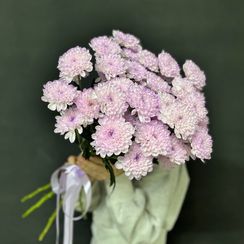 Монобукет из сиреневых хризантем