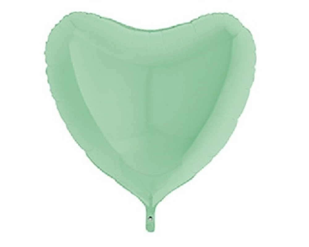 Г 36"/91 см, Сердце, Матовый, Зеленый (Green)