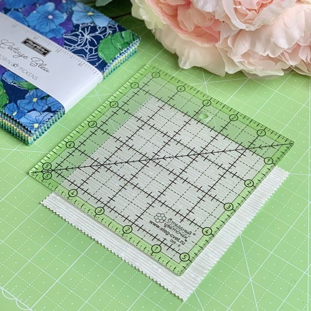 Линейка для пэчворка в дюймах, 5 ½ х 5½" (арт. D05-S)