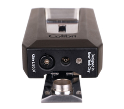 Зажигалка сигарная Colibri Slide (двойное пламя), черная-хром