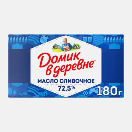 Масло сливочное Домик в деревне Крестьянское 72.5% 180г