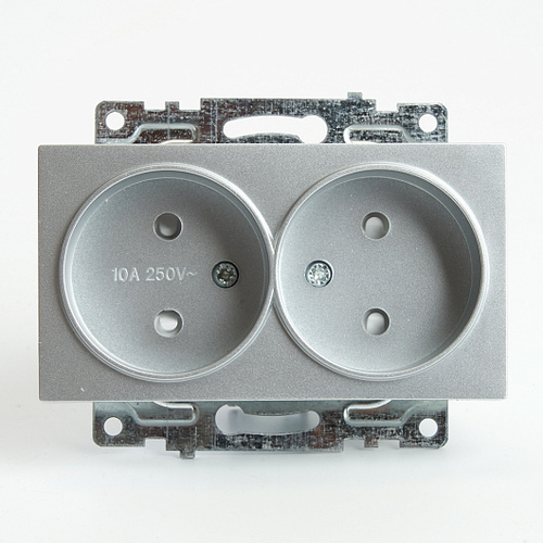 STEKKER Катрин Розетка мех. СУ 2 мест. 10А б/з с защитной шторкой черный GLS10-7113-05 39611