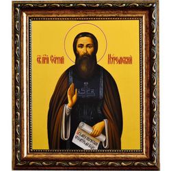 Сергий Обнорский, Нуромский, Вологодский преподобный. Икона на холсте.