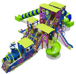 Игровой комплекс Поезд 07078.21 для детей 6-12 лет для уличной площадки