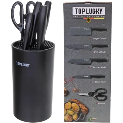 Набор ножей «SHEF» 6предметов (4ножа+ножницы+подставка)