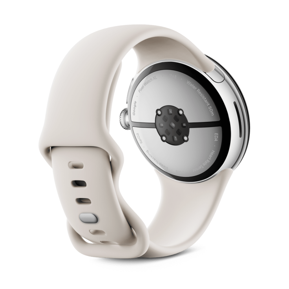 Умные часы Google Pixel Watch 3, 45 мм, Wi-Fi, «полированный серебристый» корпус, ремешок фарфорового цвета