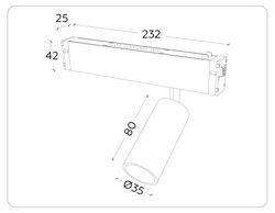 Ambrella Управляемый светодиодный светильник для шинопровода Magnetic 220V диммируемый 3000-6400K Magnetic 220V GL1203
