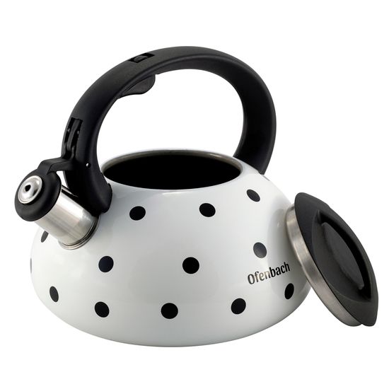 Чайник 2,5 л. из нержавеющей стали со свистком Ofenbach NB-100301 горошек