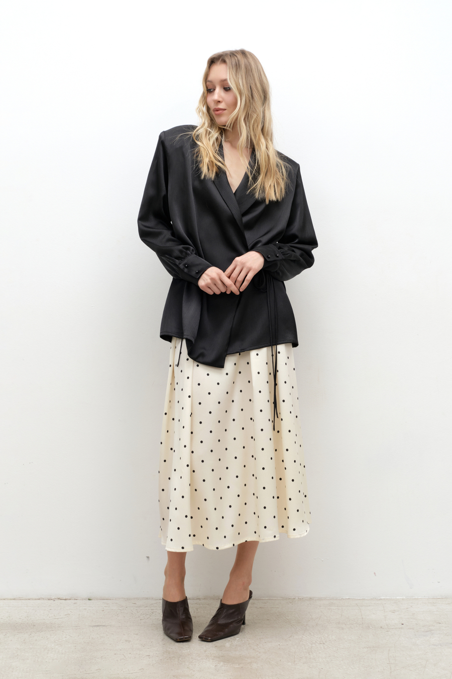 Юбка расклешенная в горох