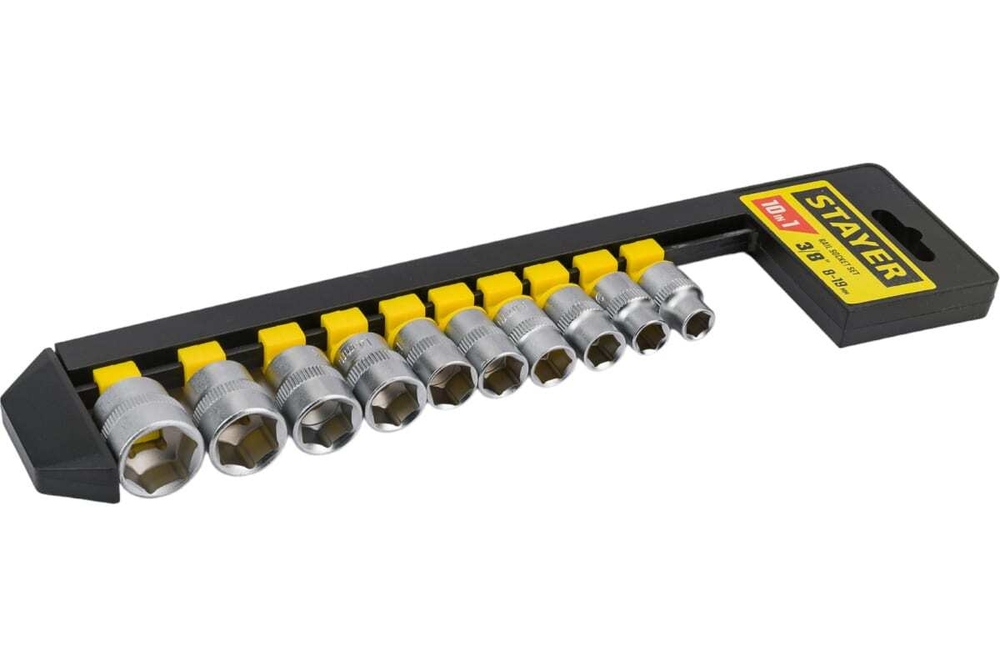 Головки торцевые (8-19 мм; 3/8") 10 шт. "STANDARD" STAYER 27757-H10