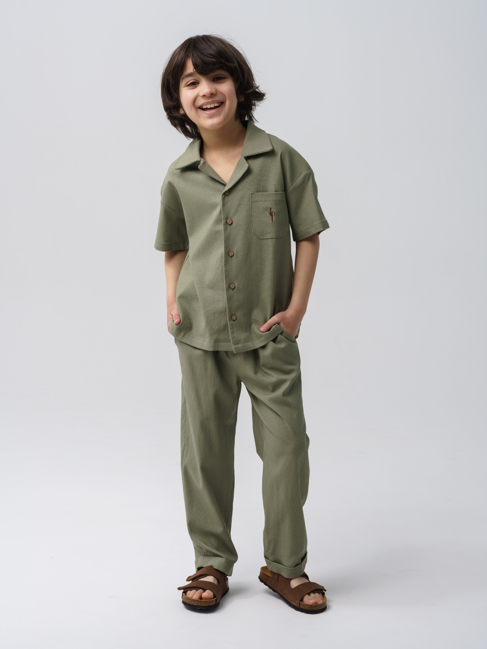 Костюм льнянкой рубашка и брюки