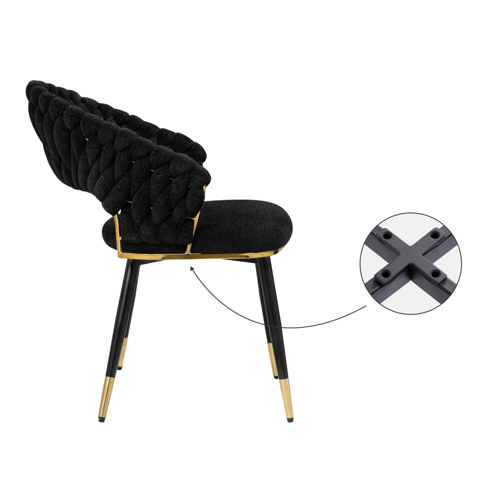 Стул на металлокаркасе Woodville Rakel black, gold