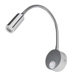 ULT-F21-3W-4000K IP20 SILVER Светильник светодиодный настенный гибкий для интерьерного освещения. 85-265В. Белый свет 4000К. Серебряный. TM Uniel