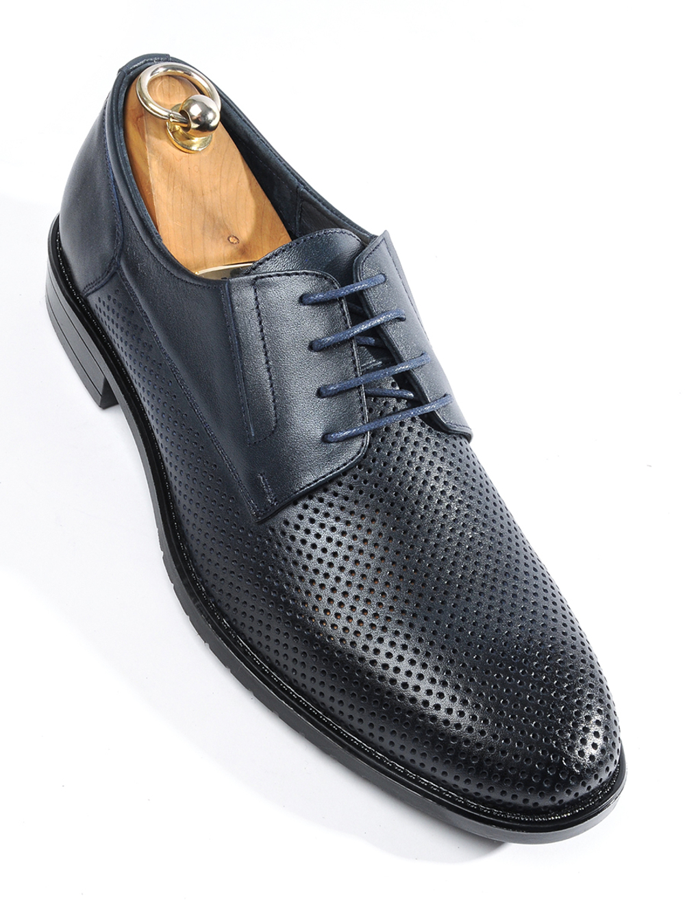 Синие мужские туфли из дышащей кожи V588син Vorsh