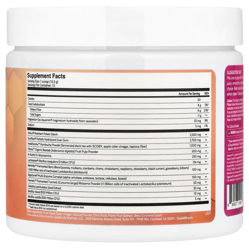 Qualia, Probiotic +, тропические фрукты, 157,5 г (5,6 унции)