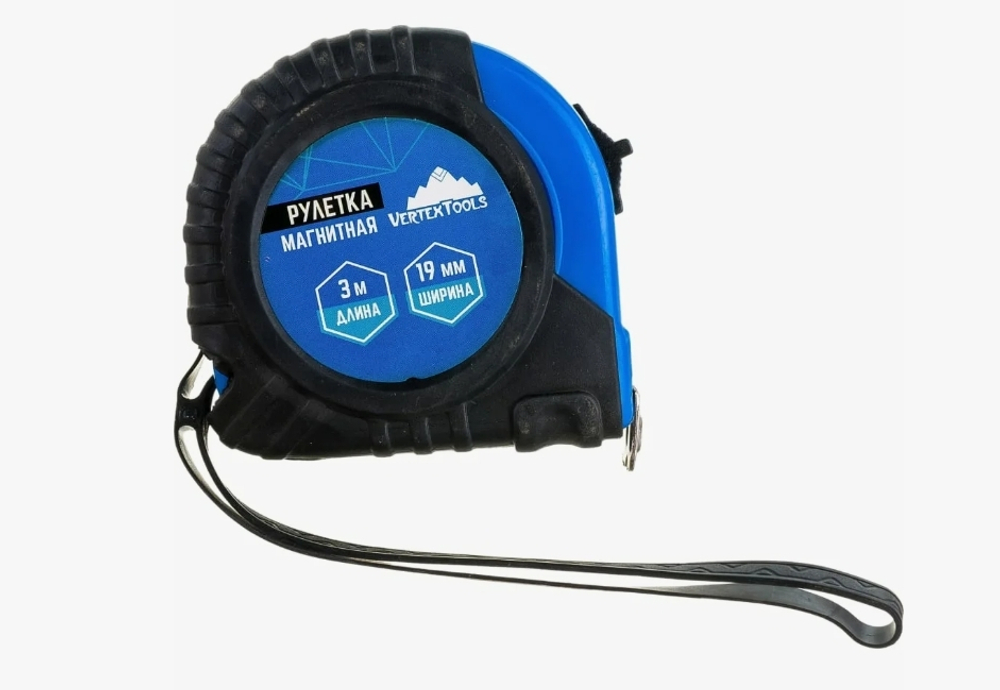 Рулетка Vertextools магнитная 3м*19мм