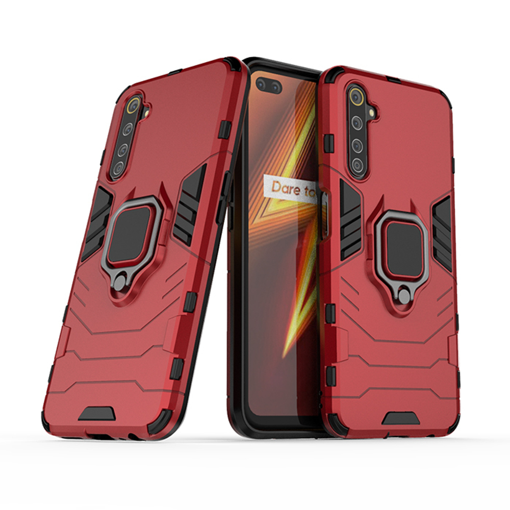 Противоударный чехол с кольцом Panther Case для Realme 6 Pro