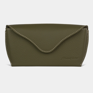 Футляр для очков Soleil из кожи теленка, зеленого цвета