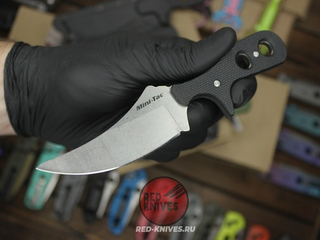 Нож Cold Steel Mini-TAC Bowie Black - черная рукоять, ножны, цепочка