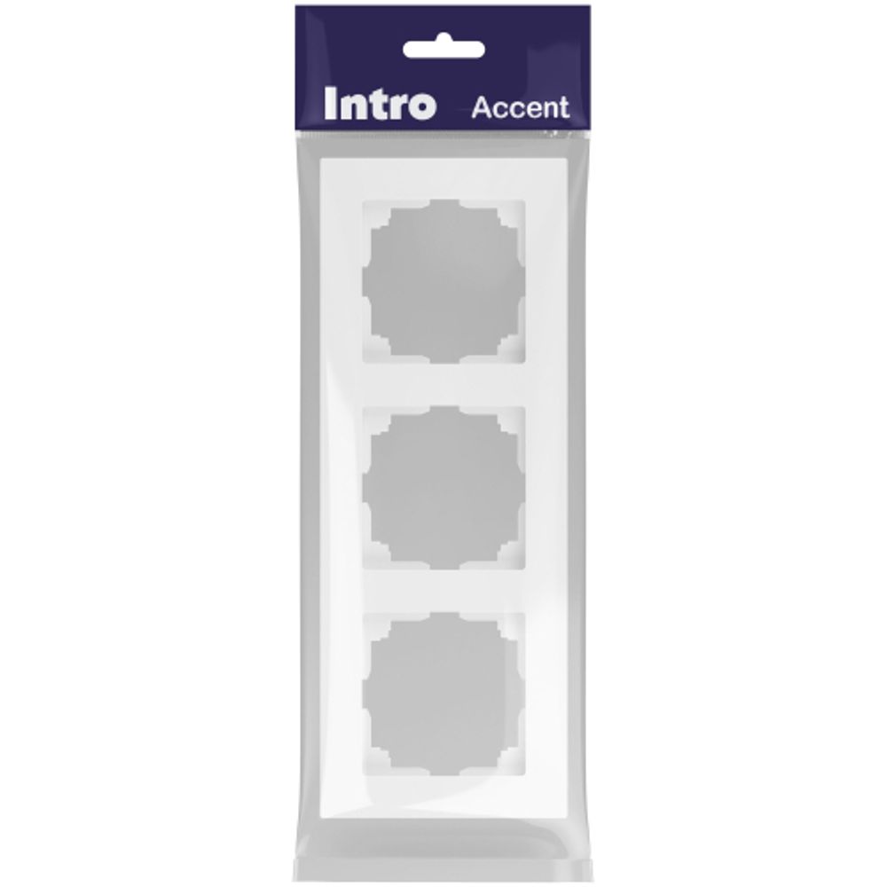 Рамка для розеток и выключателей Intro Accent 6-503-01М на 3 поста, СУ, белый матовый | Intro