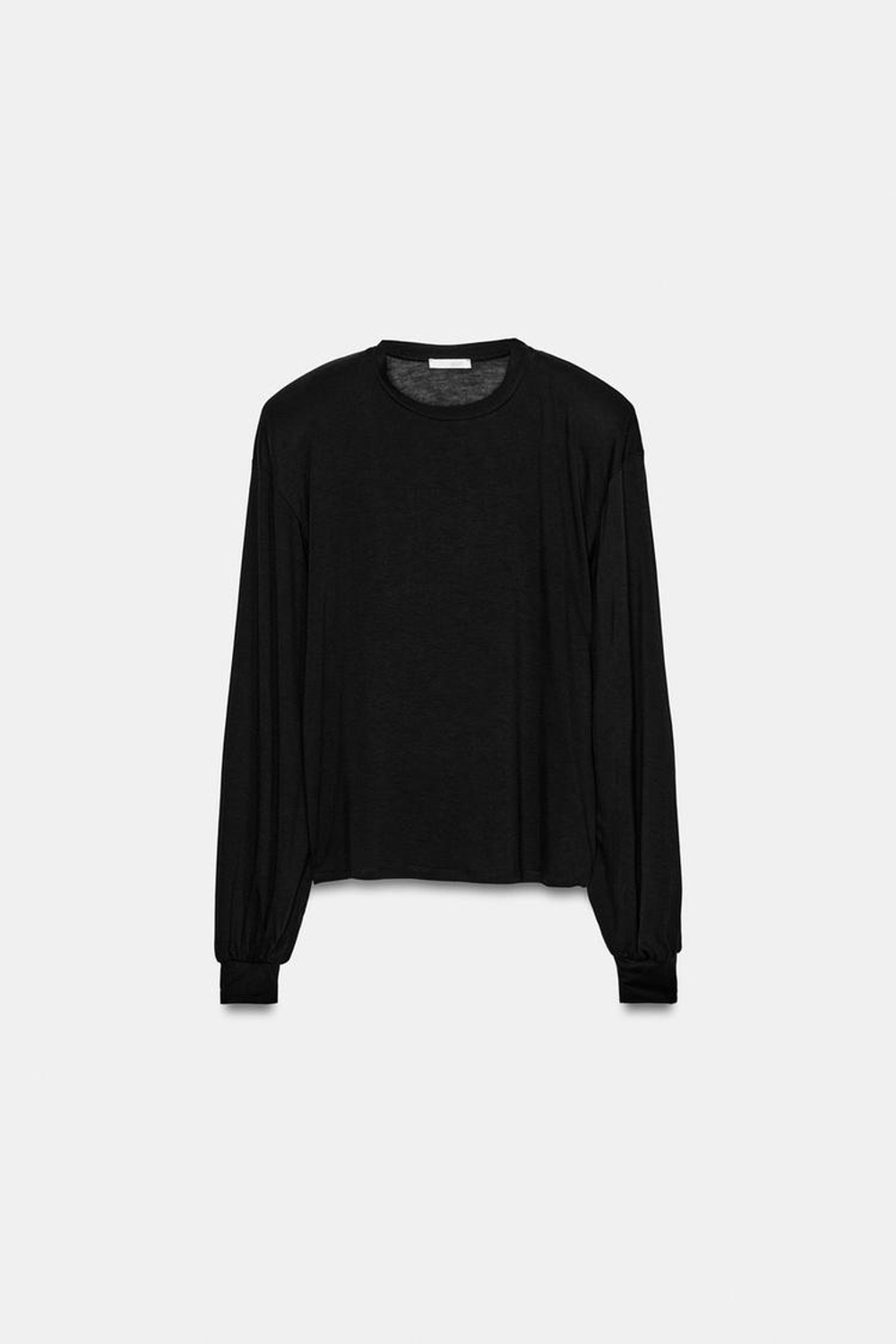 ZARA ФУТБОЛКА СВОБОДНОГО КРОЯ С ПОДПЛЕЧНИКАМИ, ЧЕРНЫЙ