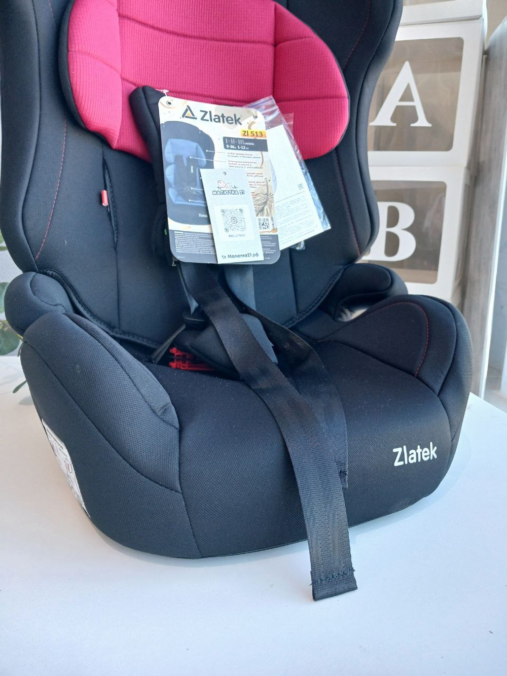 Детское автомобильное кресло ZLATEK ZL513, Atlantic,красный гламур гр. I/II/III, 9-36 кг, 1-12 лет