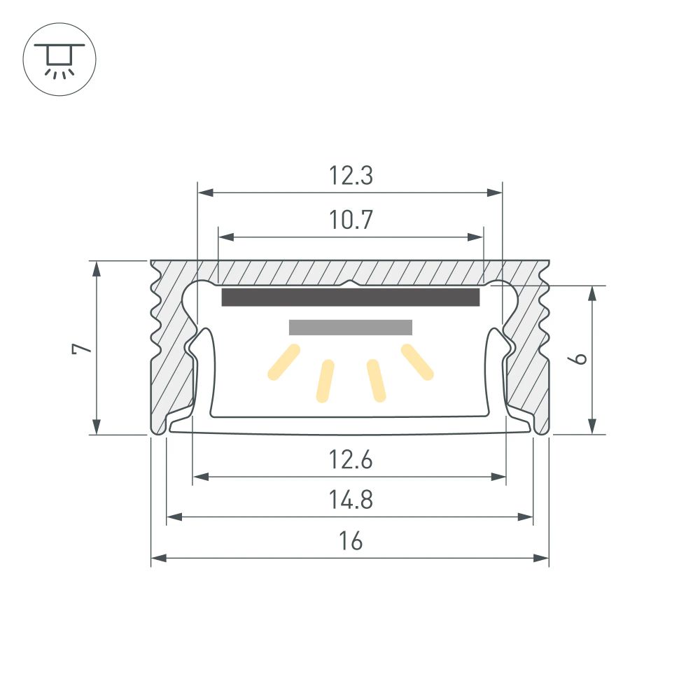 Профиль SL-SLIM-H7-2000 BLACK (BY) (Arlight, Алюминий) 061377