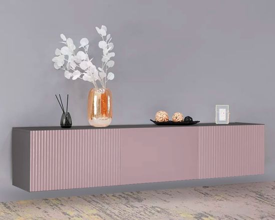 Тумба-ТВ СИРИНИЯ графит серый / пудра