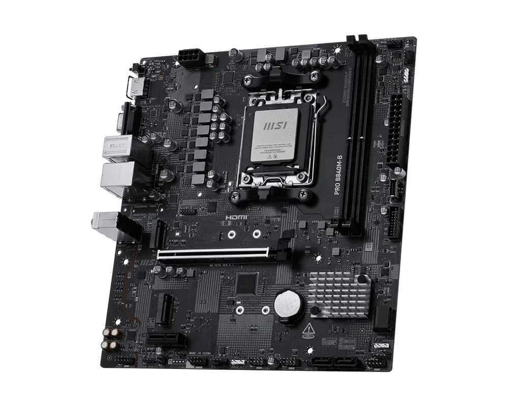 Материнская плата MSI PRO B840M-B AM5 2xDDR5 4xSATA3 RAID 2xM.2 HDMI VGA mATX