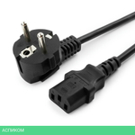 Кабель питания Cablexpert PC-186-VDE 1.8м, Schuko- C13 VDE, 10А черный