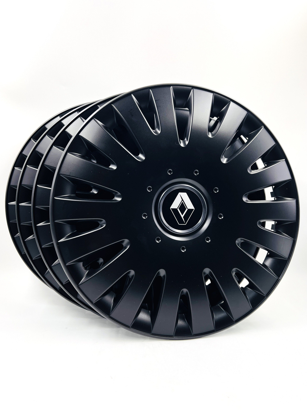 Колпаки на колеса гибкие черные с эмблемой R15 4 шт