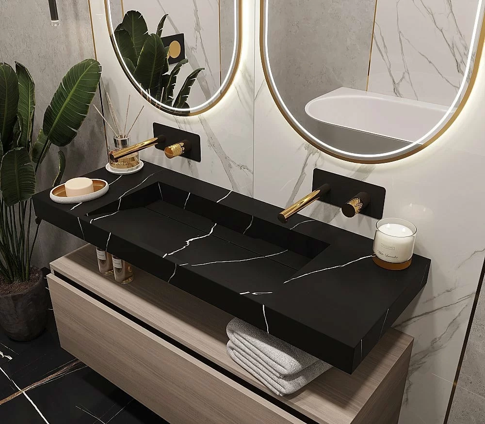 Тумба с раковиной Armadi Art Flat 100 светлый дуб