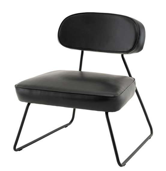 Лаунж-кресло Take, чёрная экокожа