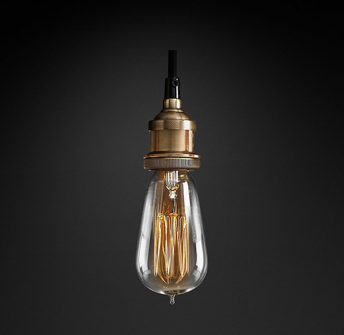 Подвесной дизайнерский светильник  20th C. Factory Filament Bare Bulb Single Pendant by Restoration Hardware