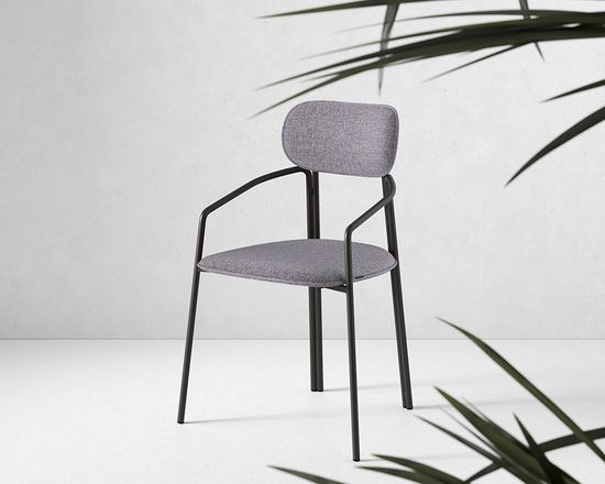 Стул ror, round, рогожка, черный/серый