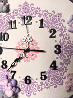 Авторские детские настенные часы с игрушками "Сиреневое Царство" 30см