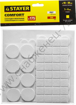 STAYER белый, самоклеящихся, 175 шт., набор мебельных накладок (40917-H175)