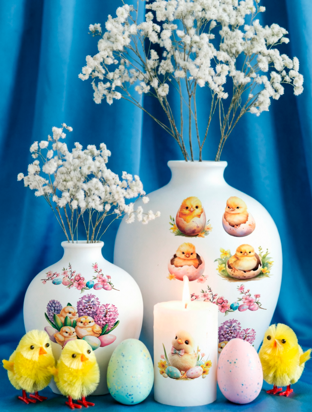 Трансфер переводной - декаль для свечей и гипса пасхальный 014