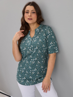 Блузка БЛ-122/зеленый-колокольчики