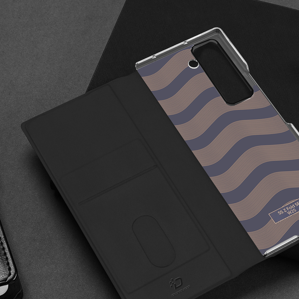 Чехол черного цвета из искусственной кожи от Dux Ducis для смартфона Samsung Z Fold SE (W25), серия Bril Series Case
