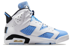 Jordan Air Jordan 6 retro "university blue" leather two-layer cowhide wear-resistant non-slip wrapping lightweight high-top retro basketball shoes men's white and blue