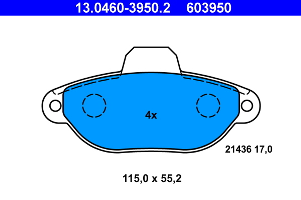 ATE - 13046039502-ATE - Brake Pad Set, disc brake
