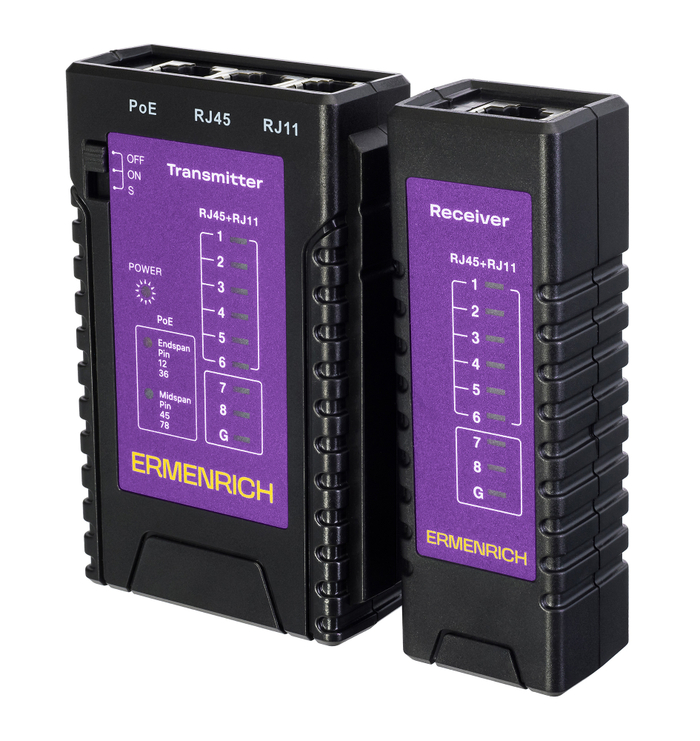 Кабельный тестер Ermenrich NetGeeks NP10, фиолетовый