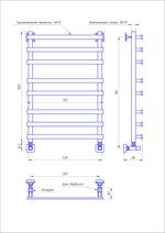 Полотенцесушитель водяной хром Keerol LP1 800x500, вент. углов. 3/4"х1/2" г/ш (пара)