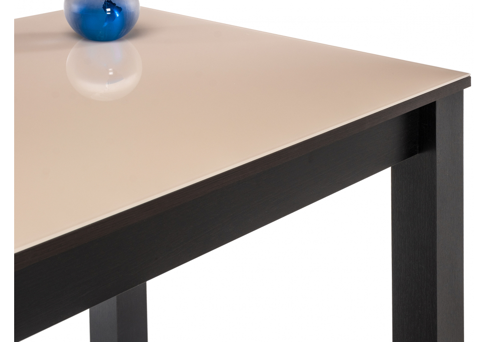 Стол стеклянный Woodville Раймунд бежевый, венге